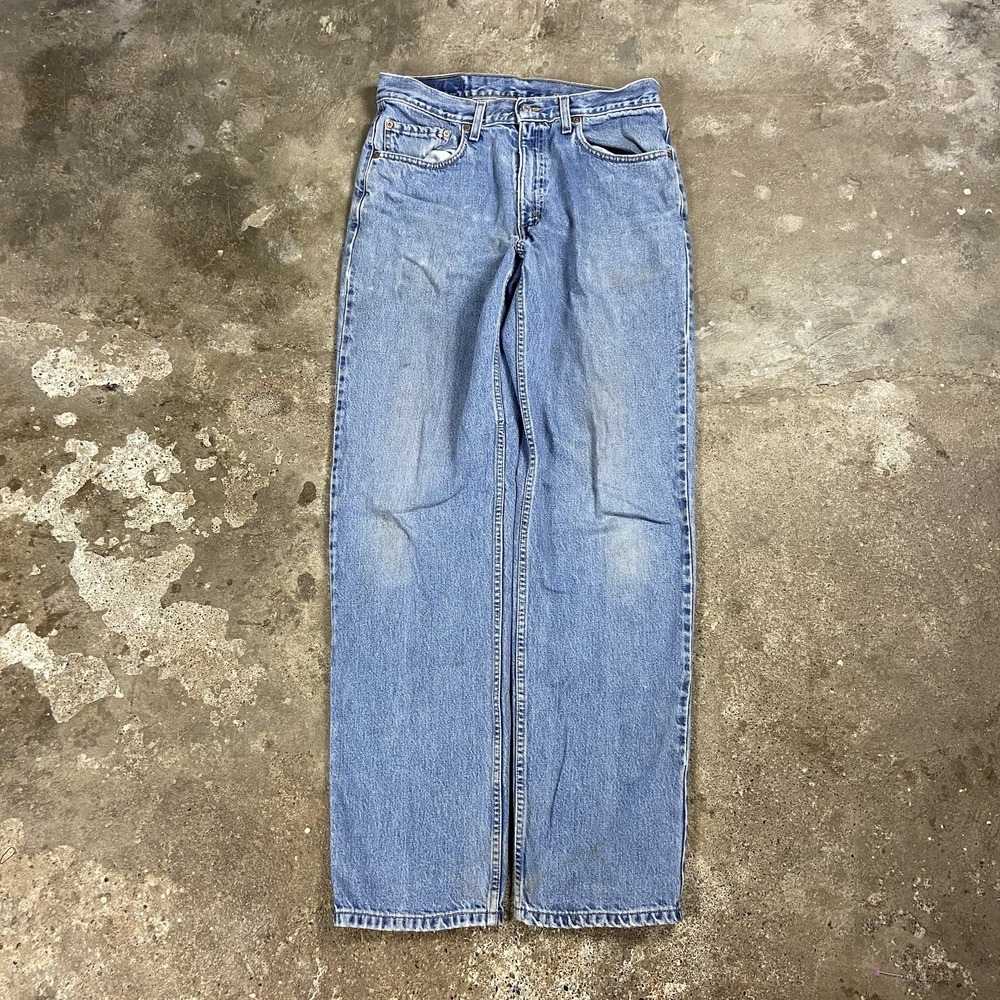 Vintage 90s Levi's 550 Jeans Size 34x34 Blue Denim Light Wash Relaxed Fit Casual